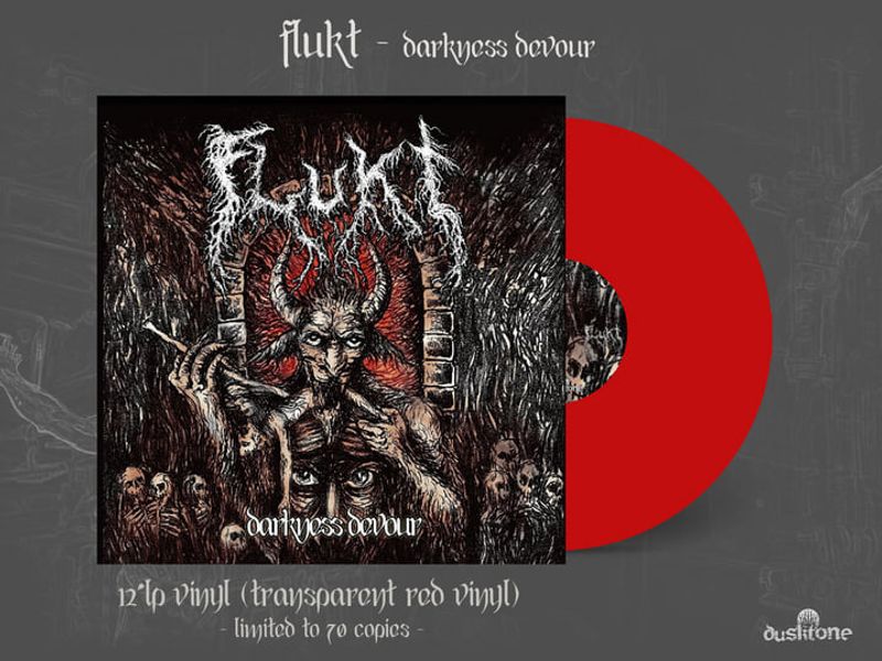 FLUKT: Darkness Devour LP/red vinyl DAMAGED